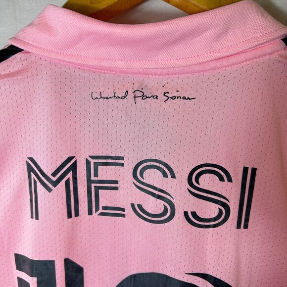 Adidas NWT Pink Black Accents Inter Miami CF #10 Messi Authentic SS Jersey Sz L - Picture 12 of 15